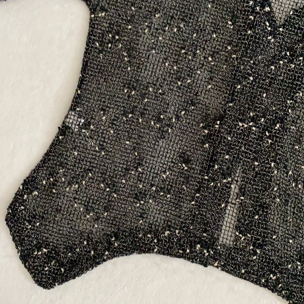 Lulu-B | Open Knit Boho Coastal Cardigan Coconut Husk Buttons 7258 Black (M) - Picture 14 of 16